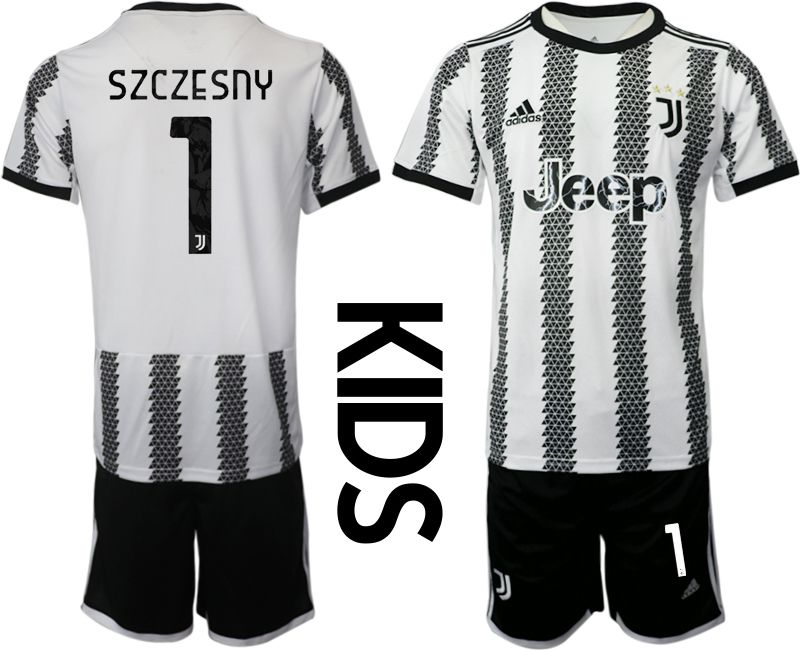 Youth 2022-2023 Club Juventus FC home white #1 Soccer Jersey